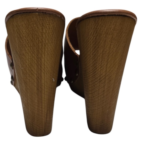 VINTAGE STEVE MADDEN CHERR WOODEN WEDGES MULES - Picture 6 of 8